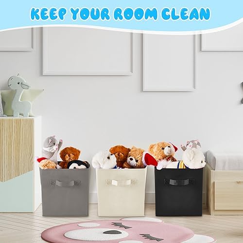 Yinder 12 Pcs Cube Storage Bin, Gray 10.5''x10.5''x11'' Storage Bins - Image 3