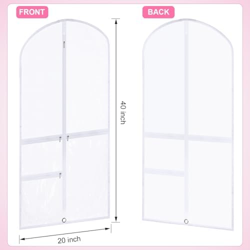 Geelin 14 Pcs Garment Bags for Dance PVC Clear, White - Image 2