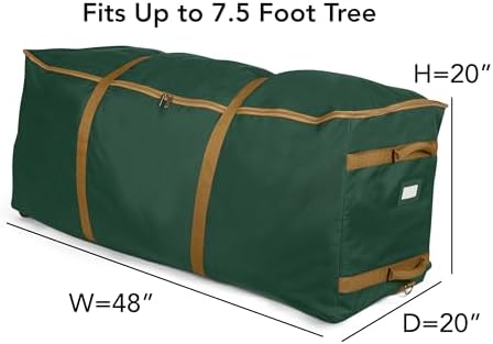 Covermates Christmas Tree Rolling Cinch Bag, 48" W x 20" D x 20" H, Green - Image 3