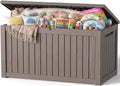Outdoor Storage Box Waterproof, 300 Gal Gen 2 Resin Deck Box With Wheels by EFU