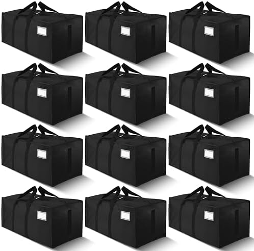 HOMESURE Supports 200lbs Heavy Duty Moving Bags - Strong Zipper & Wrap-Around Handles - Water-Resistant Storage Totes, Durable Alternative to Moving Boxes - 12 Pack - Black by testVendor01-gamma