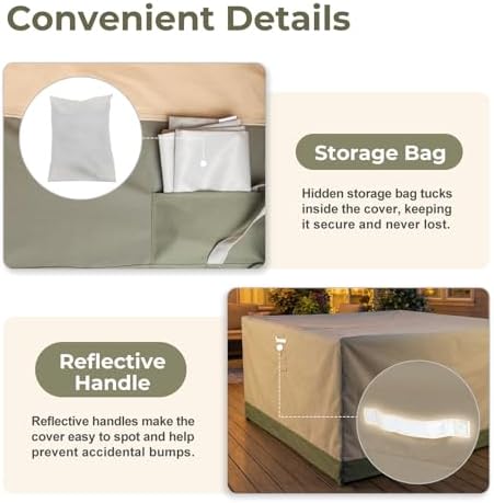 BPS Patio Furniture Cover for Outdoor Table and Chairs, 600D Waterproof and Anti-UV Patio Sectional Set Cover for Outside General Purpose Furniture, 92''L x 92''W x 32''H - Image 5