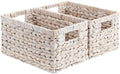 StorageWorks Wicker Storage Baskets for Shelves,White Wicker Baskets,2-Pack by StorageWorks