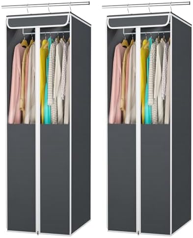 Univivi Garment Bags for Hanging Clothes, Cloth Bag 54 In, 2 PCS, Dark Grey by Univivi