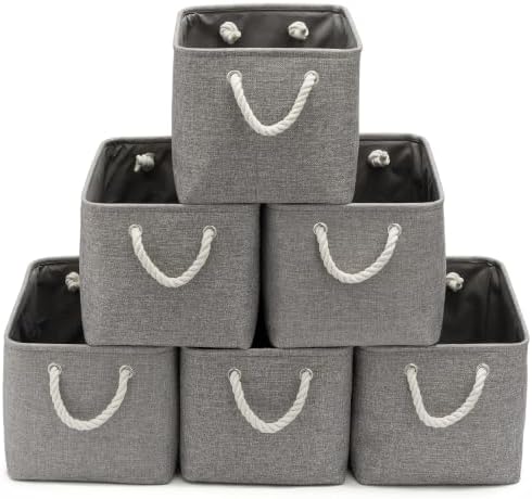 15x11x10 In Foldable Fabric Large Storage Bins with Handle 6 Pack by VQRTEXAStorageBasket