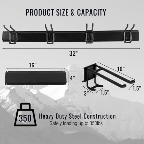 Aking Ace Wall Mount Tool Storage Rack, Adjustable Garden Tool Organzier - Image 4