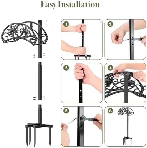 Winpull Garden Hose Holder Detachable, Heavy Duty Metal Water Hose Hanger Freestanding Hose Organizer Hose Holders for Outside (Black) - Image 7
