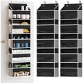 SpaceAid 2 Pack Over The Door Organizer with 5 Large Pockets and 10 Mesh Side Pockets, 5 Layers Door Organizer Hanging with Clear Window for Bedroom, Bathroom, Pantry and Nursery, Black by SpaceAid