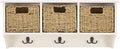SAFAVIEH Home Collection - Finley Ivory Wall Mounted 3-Basket Storage Rack with Hooks & Seagrass Baskets (HAC5700H) by Unknown