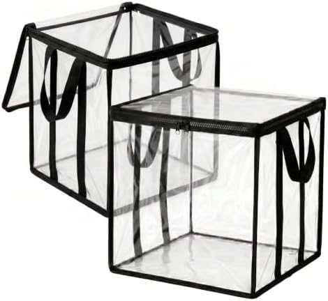 2-Pack Clear Storage Bag 17.7", Medium PVC Soft Organizer by Wulbesin
