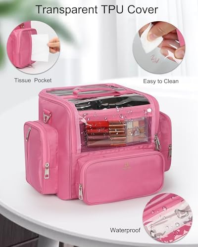 NAONAYA Makeup Brush Bag, Clear Makeup Brush Holder, Extra Large Capacity - Image 4