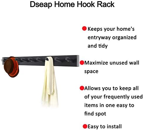 Dseap Coat Rack Wall Mounted - 10 Peg Hooks, 38-1/4" Long, Heavy Duty Wall Coat Hanger Coat Hook for Clothes Hat Jacket Clothing, Black, Pack of 2 - Image 7