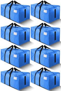 HOMESURE8 Pack 40 Gal Large Strong Moving Bags with Zippers & Carrying Handles - Water-Resistant - Heavy Duty Storage Tote for Space Saving, Fold Flat, Alternative to Moving Box (Sky Blue) by HOMESURE