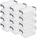 Tribello Small Clear Plastic Storage Bins with Lids, 12-Pack Stackable Plastic Containers for Home Organization – Clear Totes for Closet and Underbed Storage, 5 Quarts by Tribello