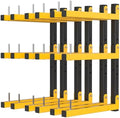 Lumber Rack Wall Mount Storage Racks Folding Wood Organizer Heavy Duty Shelf Brackets With 9-Level 1080 Lbs Capacity Yellow Metal Utility Racks Garage Wall Shelving for Indoor and Outdoor Use (6 Pack) by Riciakik