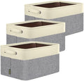 BALEINE 3 Pack Fabric Closet Storage Bins for Shelves, Linen Closet Organizers and Storage, Decorative Baskets for Organizing, Shelf, Clothes, Home, Office (Grey, 17''x13''x10.5'') by BALEINE