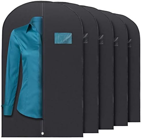 Plixio Garment Bags Suit Bag for Travel and Clothing Storage of Dresses, Dress Shirts, Coats— Includes Zipper and Transparent Window (Black - 100 pack: 40") - Image 6