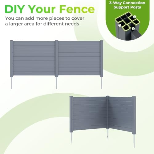 GIANTEX No-Dig Air Conditioner Fence, 2 Panels, 48''W x 36''H, Gray - Image 5