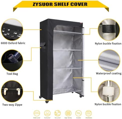 Garage Storage Shelves Cover, Fits 36"Wx16"Dx72"H Basement Shelves - Image 5