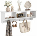GIANTEX Coat Rack with Hooks Wall Mount, Wall Cubby Organizer with 4 Hooks by Giantex