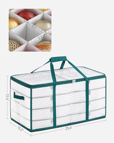 SONGMICS Large Christmas Ornament Storage Box, with 128 Slots - Image 6