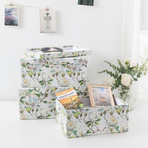 Soul & Lane - Magnolia Garden Decorative Storage Boxes with Lids, Set of 3 - Image 4