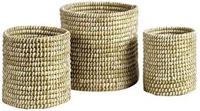 Napa Home & Garden Rivergrass Small Round Baskets, White, Set of 3 by Napa+Home+%26+Garden
