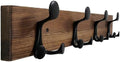 WEBI Coat Rack Wall Mount,24" Solid Wood Coat Hooks Wall Mounted Coat Hanger,16" Hole to Hole,Heavy Duty Hook Rack,4 Triple Hooks for Hanging Coats,Jacket,Hat,Backpack,Farmhouse,Brown by WEBI