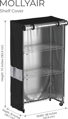 48x18x72 Shelf Cover, Waterproof 600D Oxford Rack Cover for Garage Shelving - Image 3
