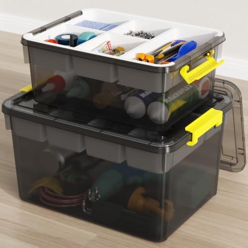 20&40Qt Stackable Storage Bins with Lids Trays Craft Box Organizers,2Pack by HOMETUK