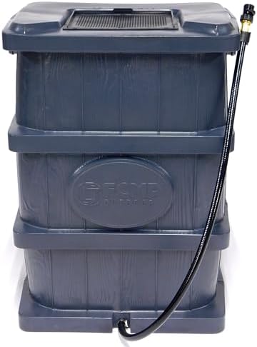 FCMP Outdoor Slim Line Design Rain Barrel, 45 Gallon, Grey by FCMPOutdoor