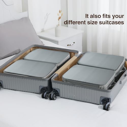 DIMJ Compression Storage Bags 8 Pack, 19L Clothes Storage Organizer for Blanket, Sweater, Closet, Sheet Storage Organizer Compression Packing Cubes for Sheet Bedding Toys Storage with Zipper(Gray) - Image 7