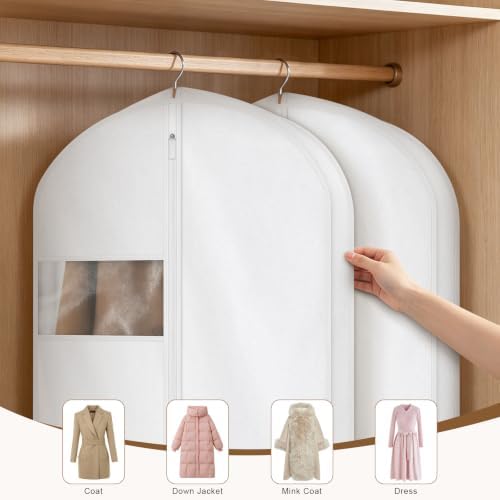 60" Cotton Garment Bag for Hanging Clothes, Dress Bags for Gowns - Image 5