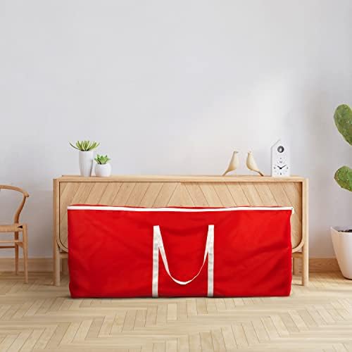 Covers & all Christmas Tree Storage Bag, Made of Waterproof, UV-Resistant Polyester Fabric (60” W x 20” D x 25.5” H, Red) - Image 5