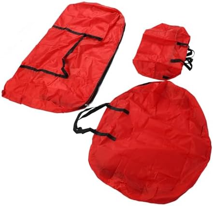 Christmas Tree Storage Bag Set 3pcs Artificial Xmas Tree Storage Bags for 7.5FT with Oxford Cloth Removable Design Convenient Carry Handles (Red) - Image 6