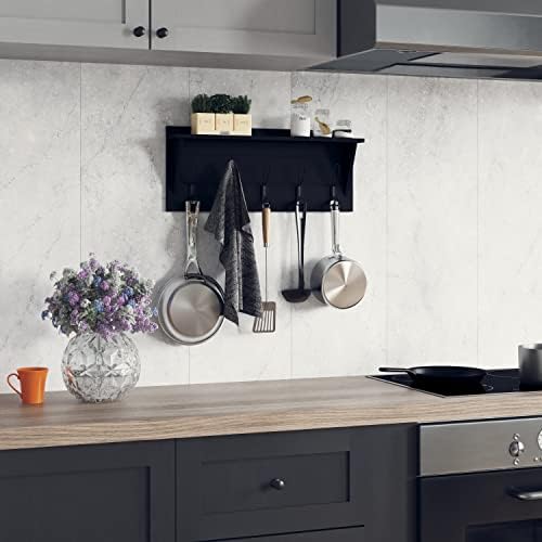 EMMA + OLIVER Black Rustic Wall Hanging Storage Rack - Image 5