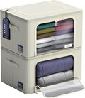 Sorbus Jumbo Clothing Storage Bins with Clear Window (2 Pack, Beige) by Sorbus