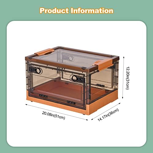Ergocar Foldable Storage Boxes, Large Plastic Storage Boxes with Lid, Stackable Organiser, Wardrobe Storage Organiser, Grocery Storage, for Bedroom, Wardrobe, Office, Garage - Image 7