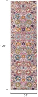 Nourison Home Passion Silver 2'2" x 10' Area Rug, Boho, Moroccan, Bed Room, Living Room, Dining Room, Kitchen, Easy Cleaning, Non Shedding, (10' Runner) - Image 2