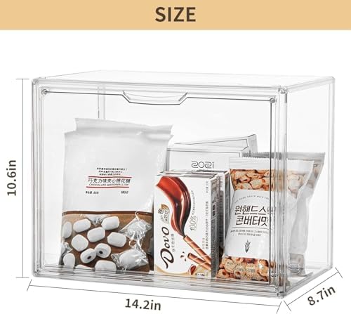 ZLLZUU Acrylic Display Case Large Clear Boxes 3 Pack Stackable Storage Bins - Image 2