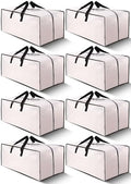 Cosy Family 8 Pack Heavy Duty Extra Large Moving Bags with Backpack Straps - Strong Handles & Zippers, Storage Totes For Space Saving, Fold Flat, Alternative to Moving Box (40 gal, Clear) by Cosy+Family