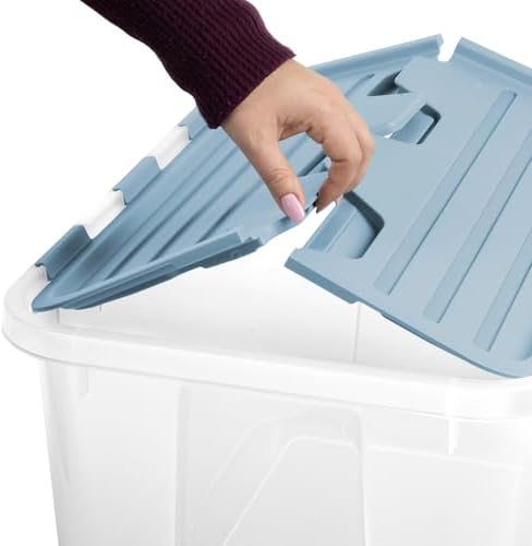 Sterilite Hinged Lid Storage Box, Plastic Container, 40 Quart, 12-Pack - Image 7