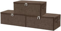 ANMINY Fabric Storage Bins with Zipper Lids, 15"x10"x6", Coffee, 3 PCS by ANMINY