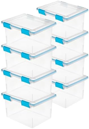 Sterilite Gasket Storage Box with Lids for Home & Office, 32 Quart, 8-Pack by Sterilite