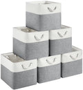 13x15x13 Inch Large Storage Bins with Cotton Rope Handles 6-Pack by HUZNXVY