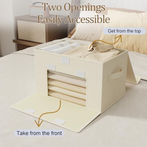 Foldable Storage Bins with Cloth Handle,13x9.1x7.9in,Beige,4 Pack - Image 7