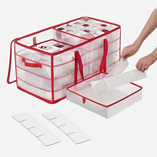 SONGMICS Large Christmas Ornament Storage Boxes, Set of 2, with 256 Slots - Image 4