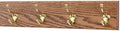 PegandRail Oak Wall Mounted Coat Rack with Solid Brass Hooks 4.5" Ultra Wide (Chestnut, 20" x 4.5" with 4 Hooks) by PEG+AND+RAIL