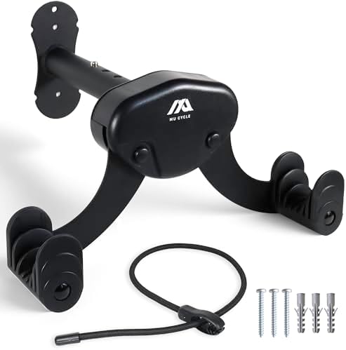Buffalo Bike Wall Mount Rack – Adjustable Heavy-Duty Horizontal Indoor Hanger for Road, Mountain & Hybrid Bikes up to 48.5 lbs / 22 kg, Space-Saving Garage & Apartment Storage by MUCYCLE