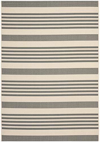 SAFAVIEH Courtyard Outdoor Area Rug 6'7"x9'6", Grey & Bone CY6062-236 - Image 3